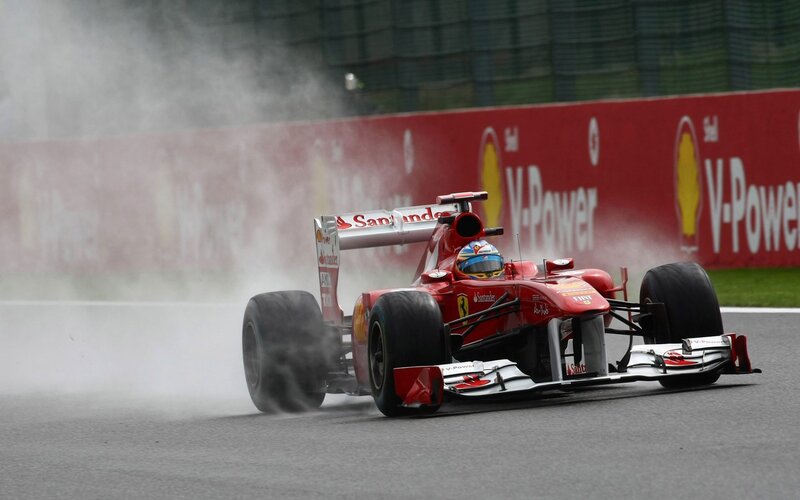 Ferrari F1 car on track