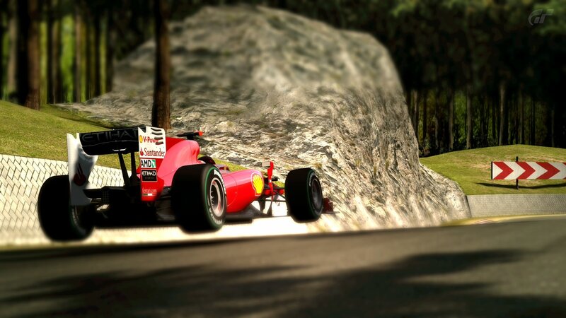 Ferrari F1 car on track