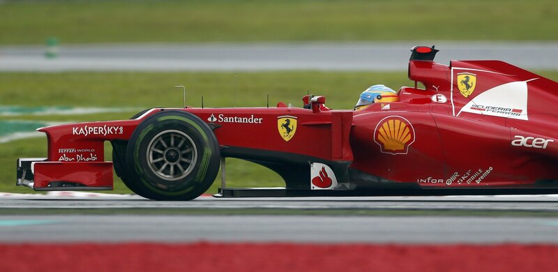 Ferrari F1 car on track