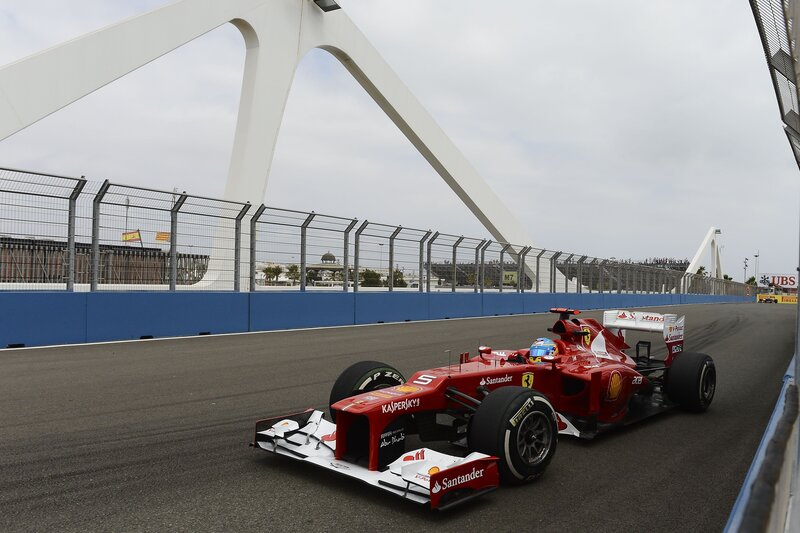 Ferrari F1 car on track