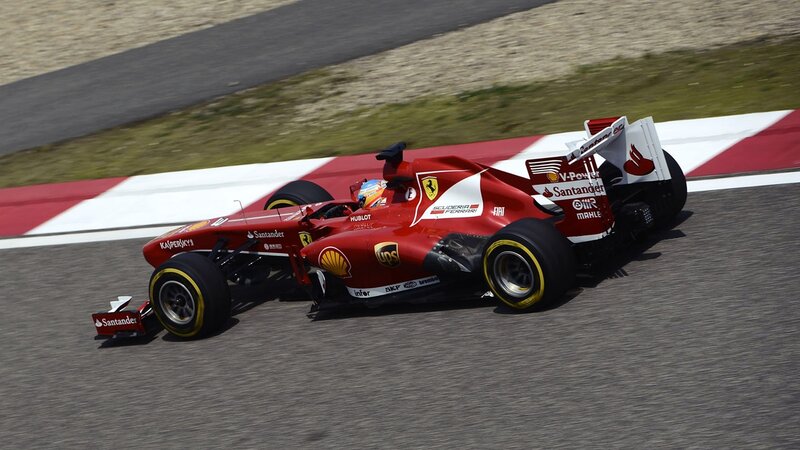 Ferrari F1 car on track
