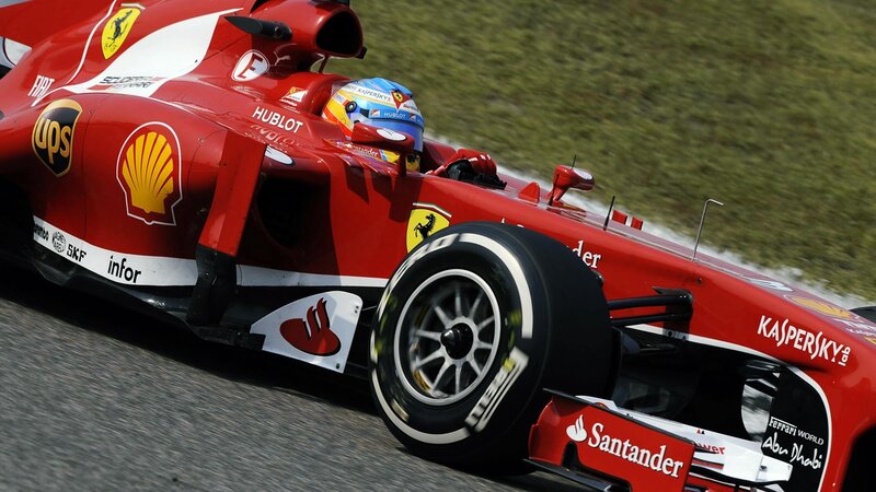 Ferrari F1 car on track