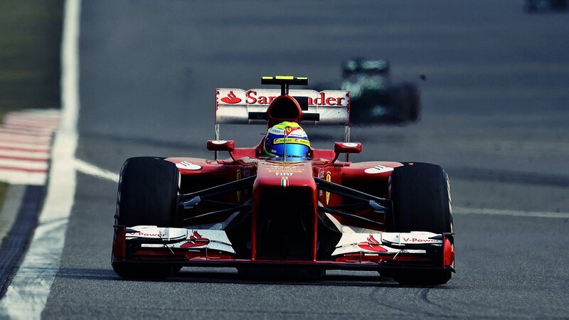 Ferrari F1 car on track
