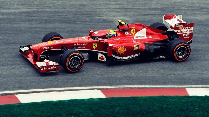 Ferrari F1 car on track