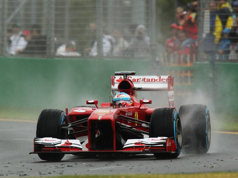 Ferrari F1 car on track