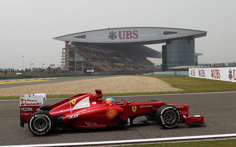 Ferrari F1 car on track