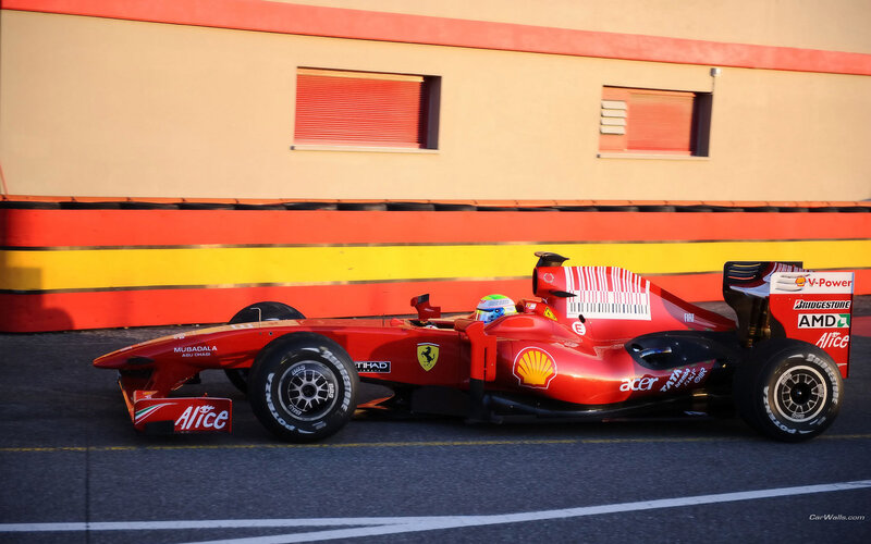 Ferrari F1 car on track