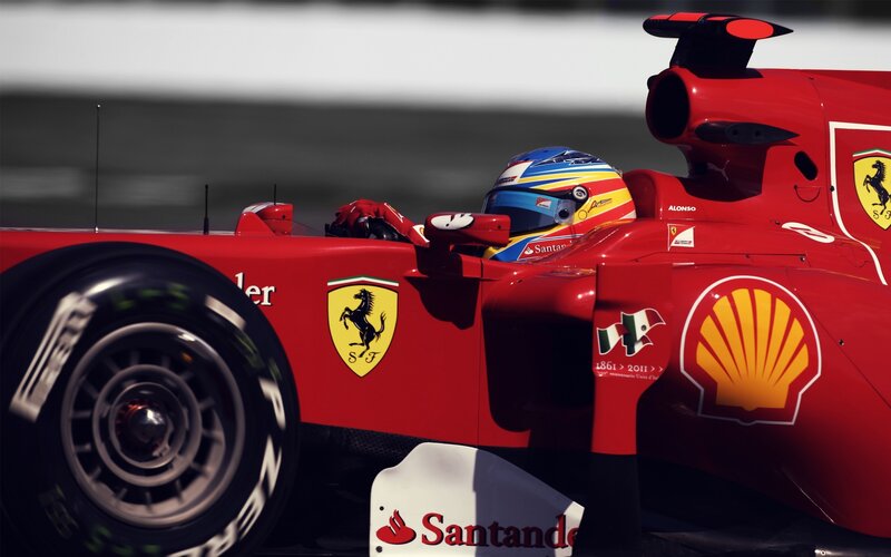 Ferrari F1 driver in action