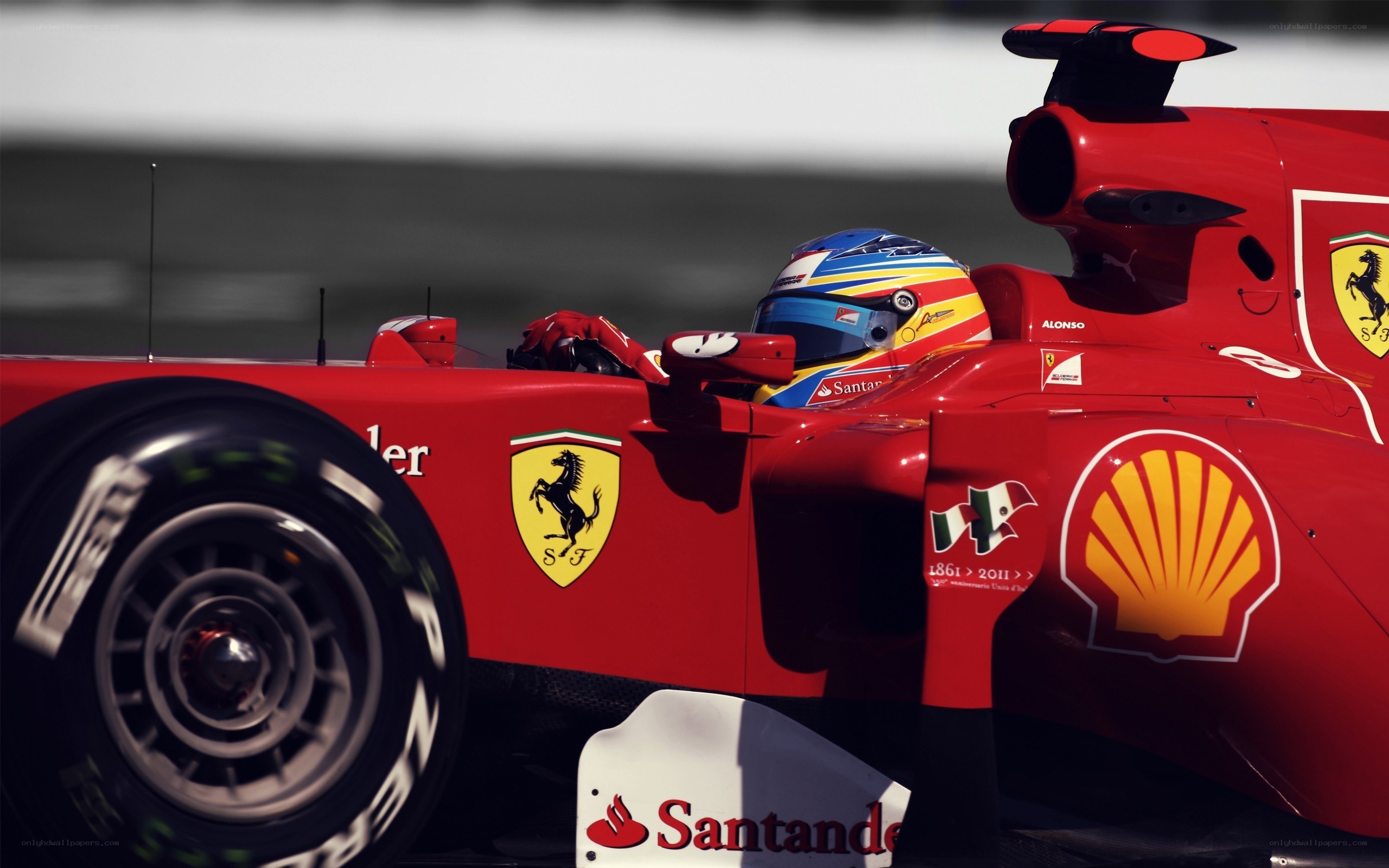 Ferrari F1 driver in action