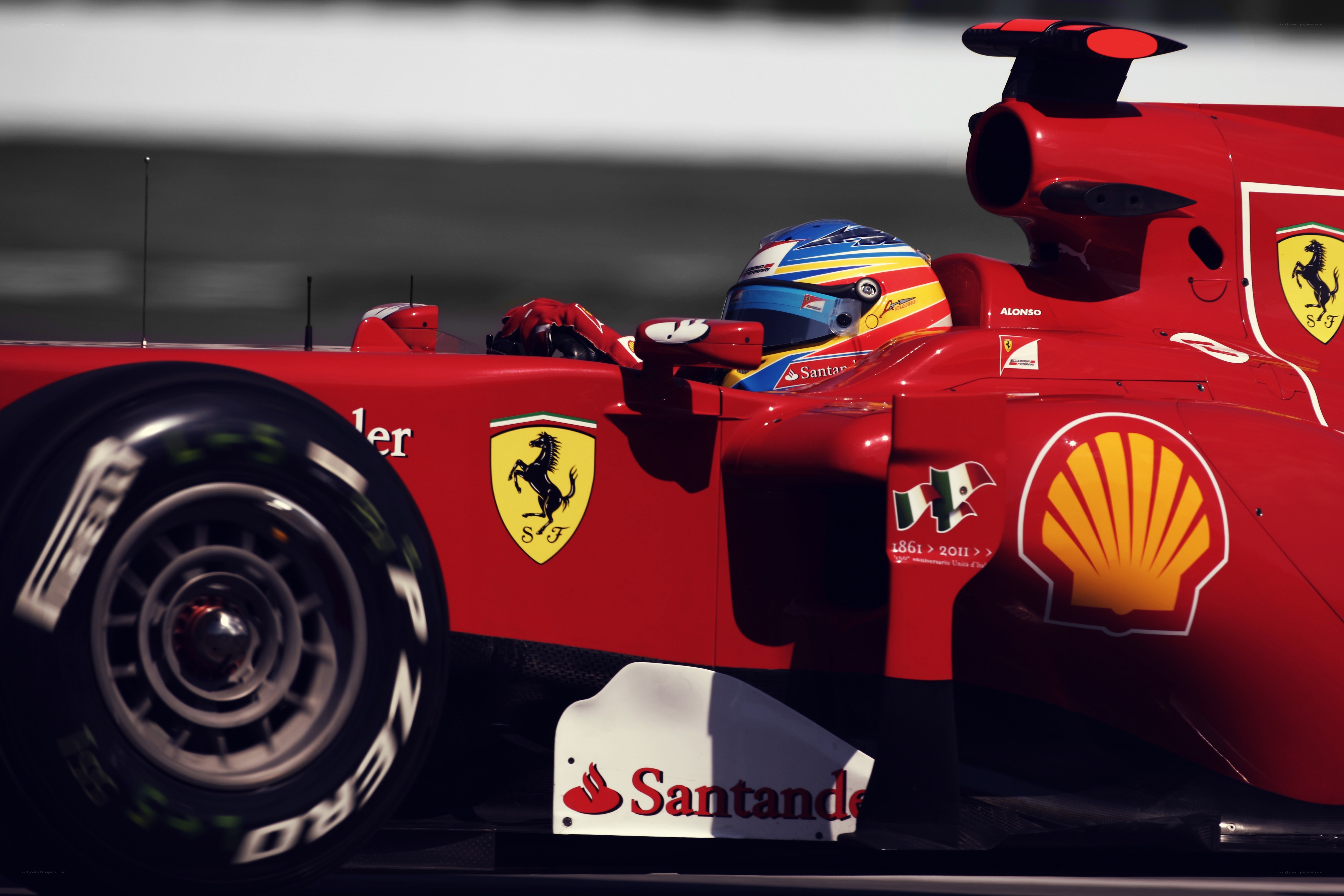 Ferrari F1 driver in action
