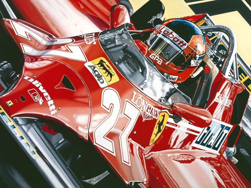 Ferrari F1 driver in cockpit