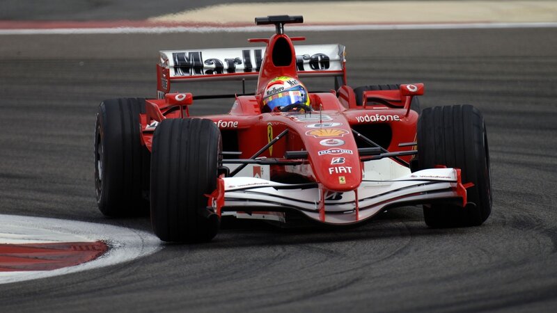 Ferrari F2004 on a racetrack