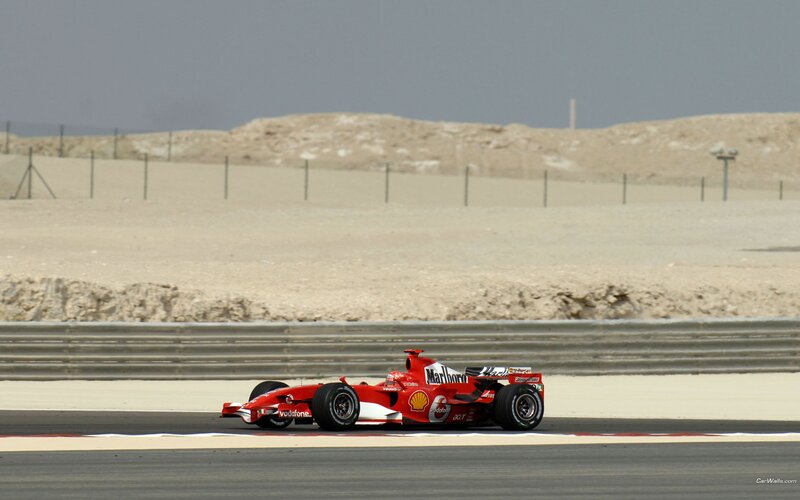 Ferrari F2004 on a racetrack