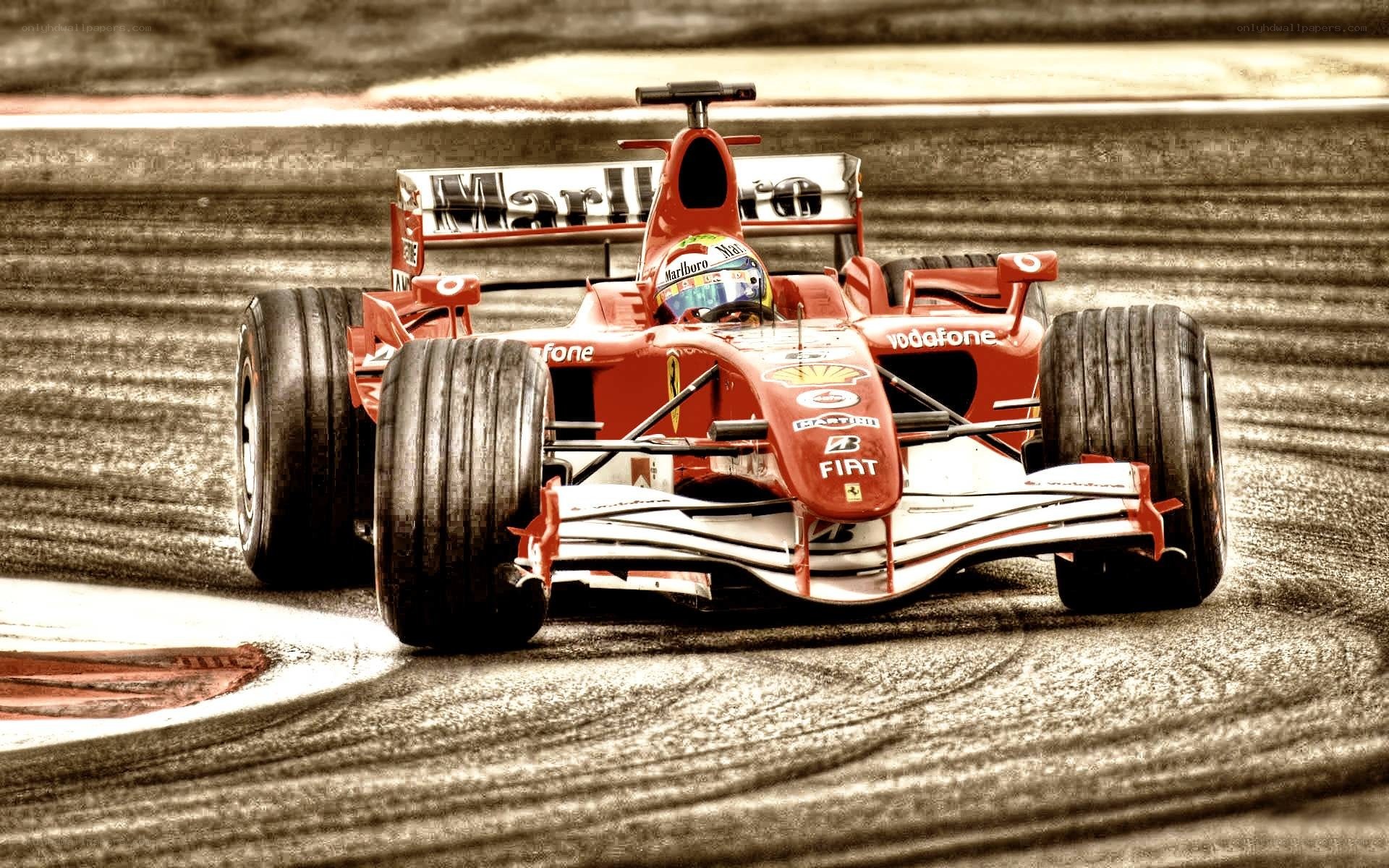 Ferrari F2004 on a racetrack