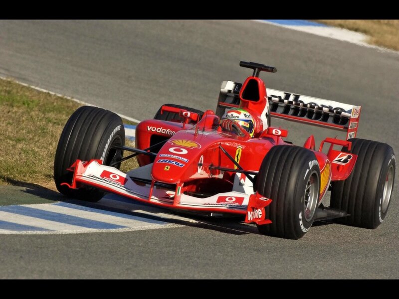 Ferrari F2004 on a racetrack