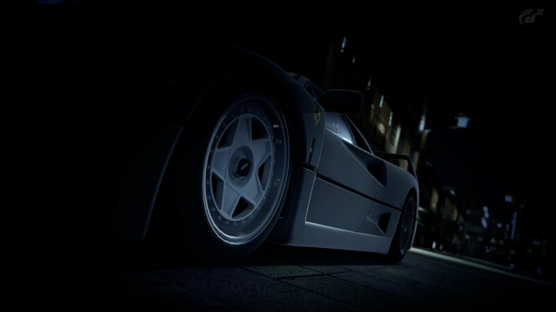 Ferrari F40 at night