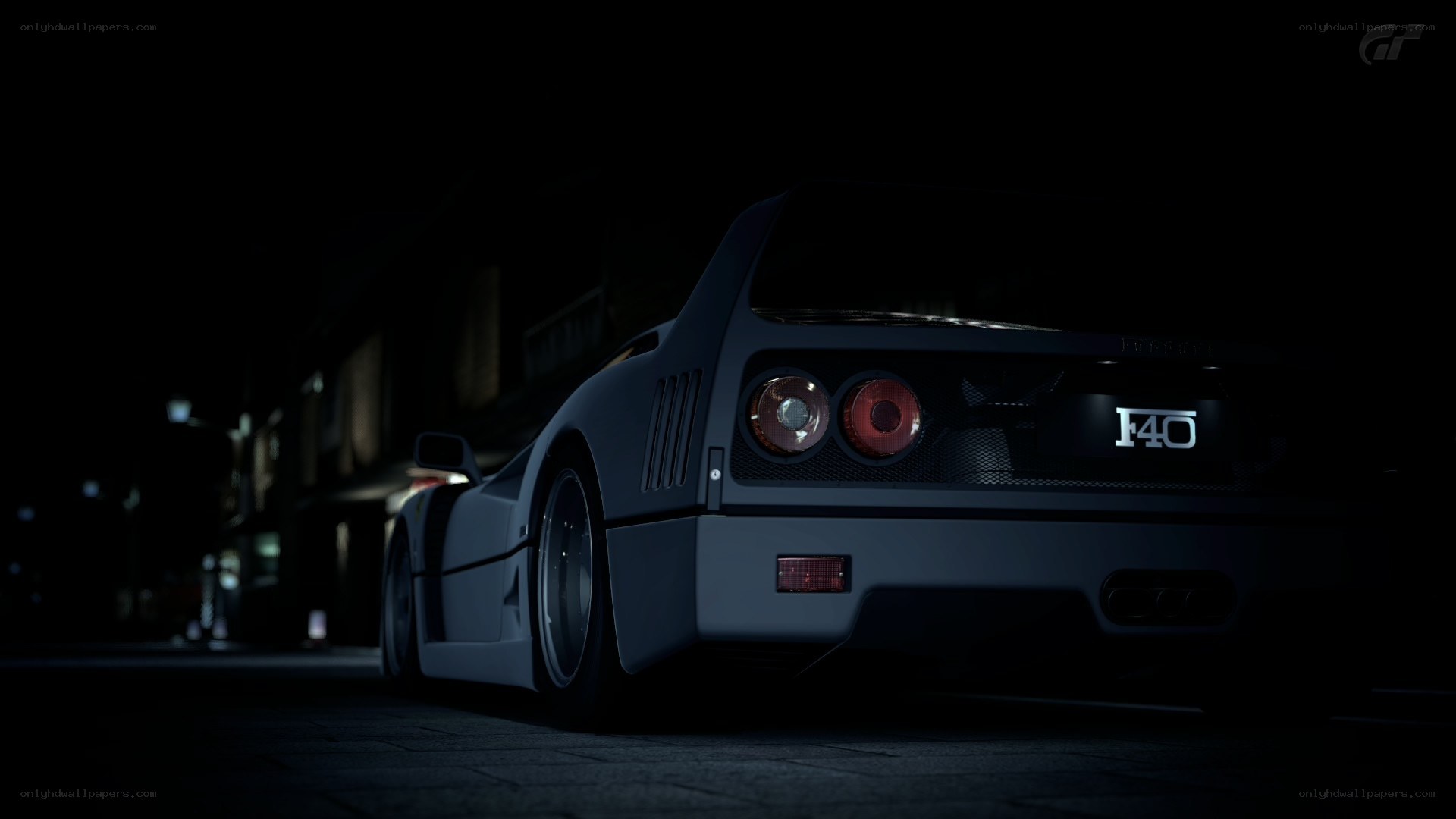 Ferrari F40 at night