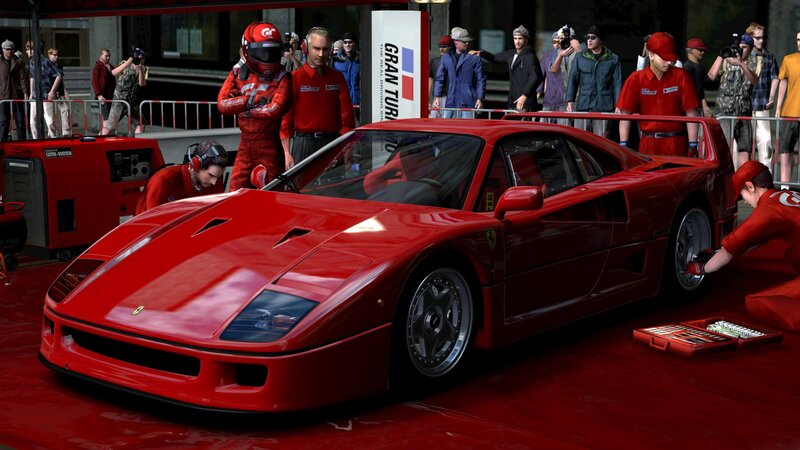 Ferrari F40 in pit lane