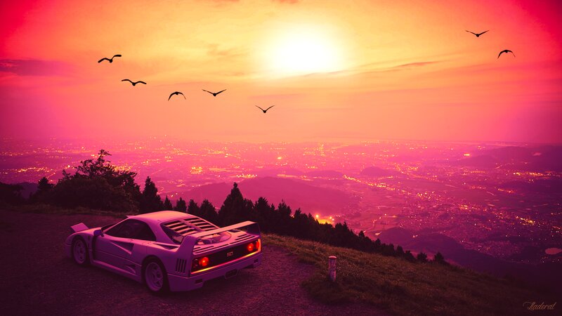 Ferrari F40 on a Hill