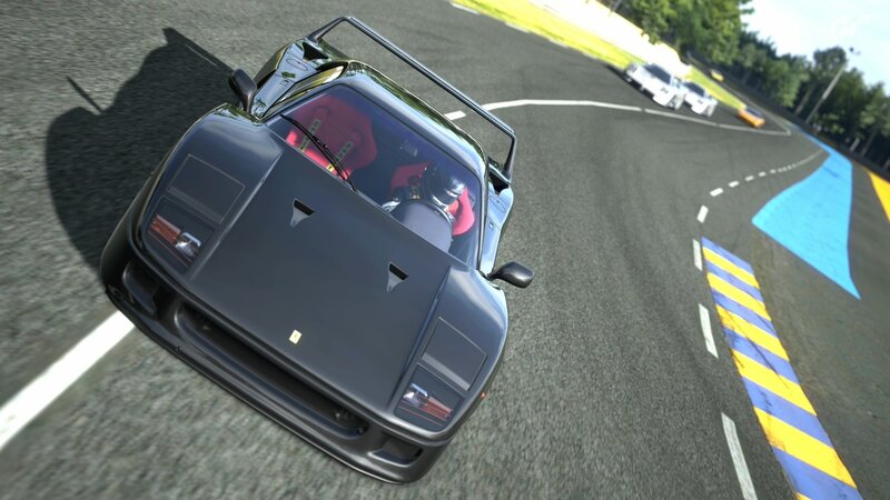 Ferrari F40 on a racetrack