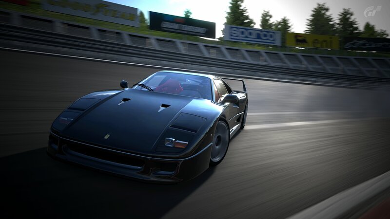 Ferrari F40 on a racetrack