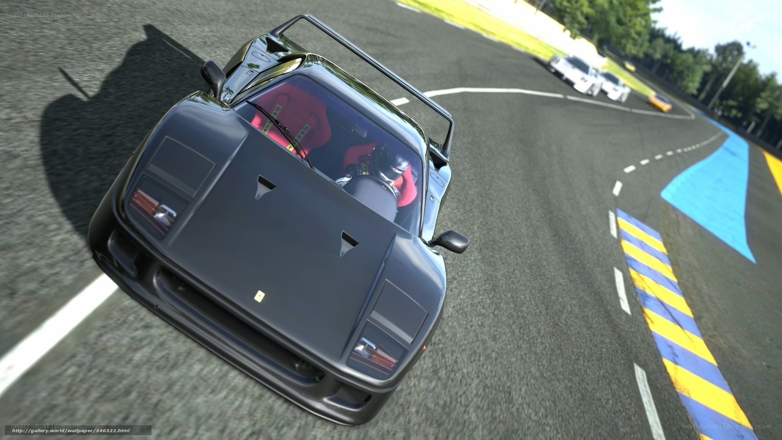 Ferrari F40 on a racetrack