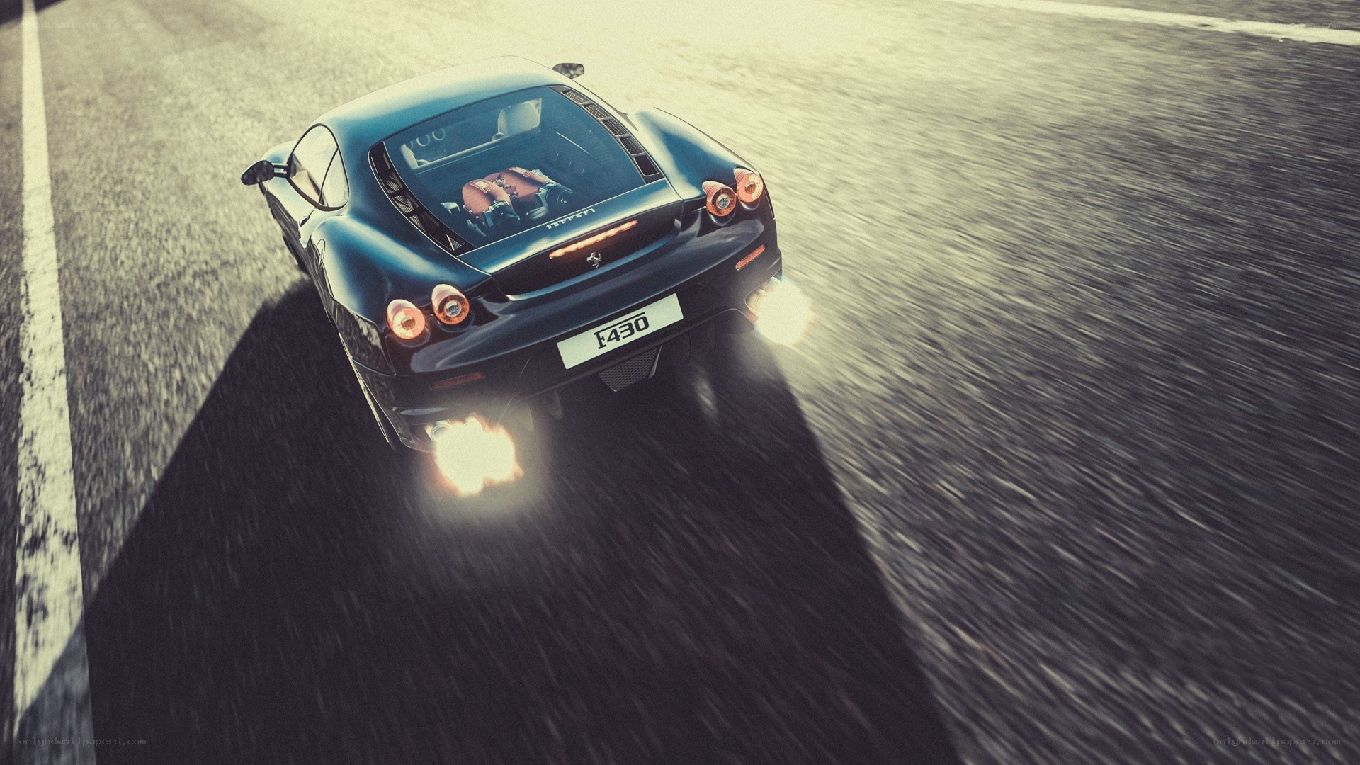 Ferrari F430 speeding on track