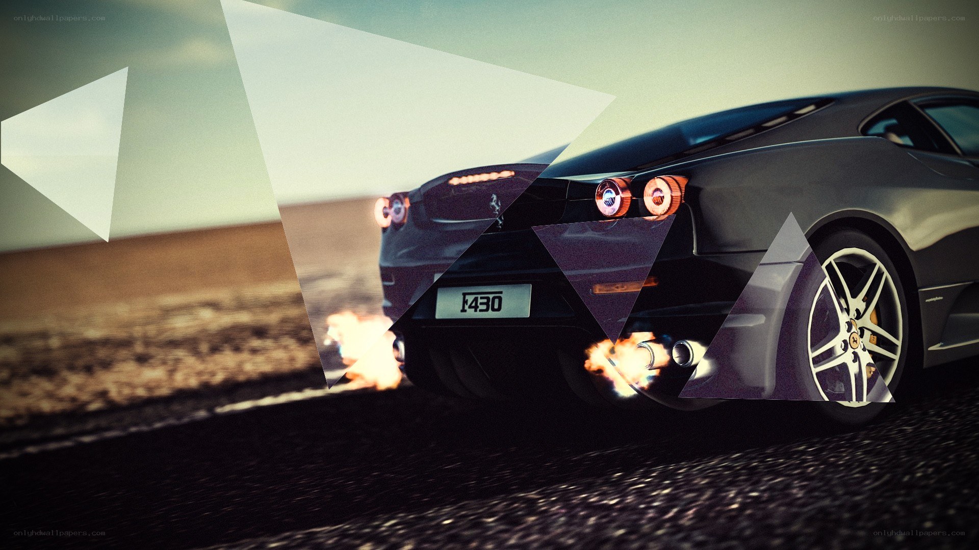 Ferrari F430 with flames