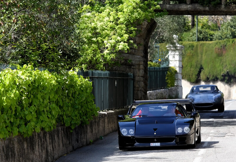 Ferrari F50 on a scenic road