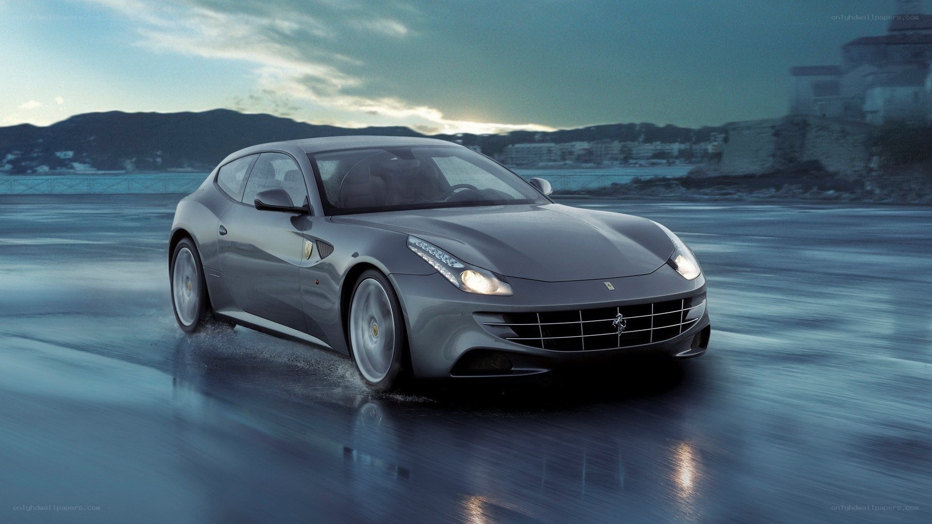 Ferrari FF on wet road