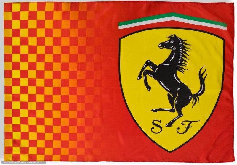 Ferrari flag with checkered pattern
