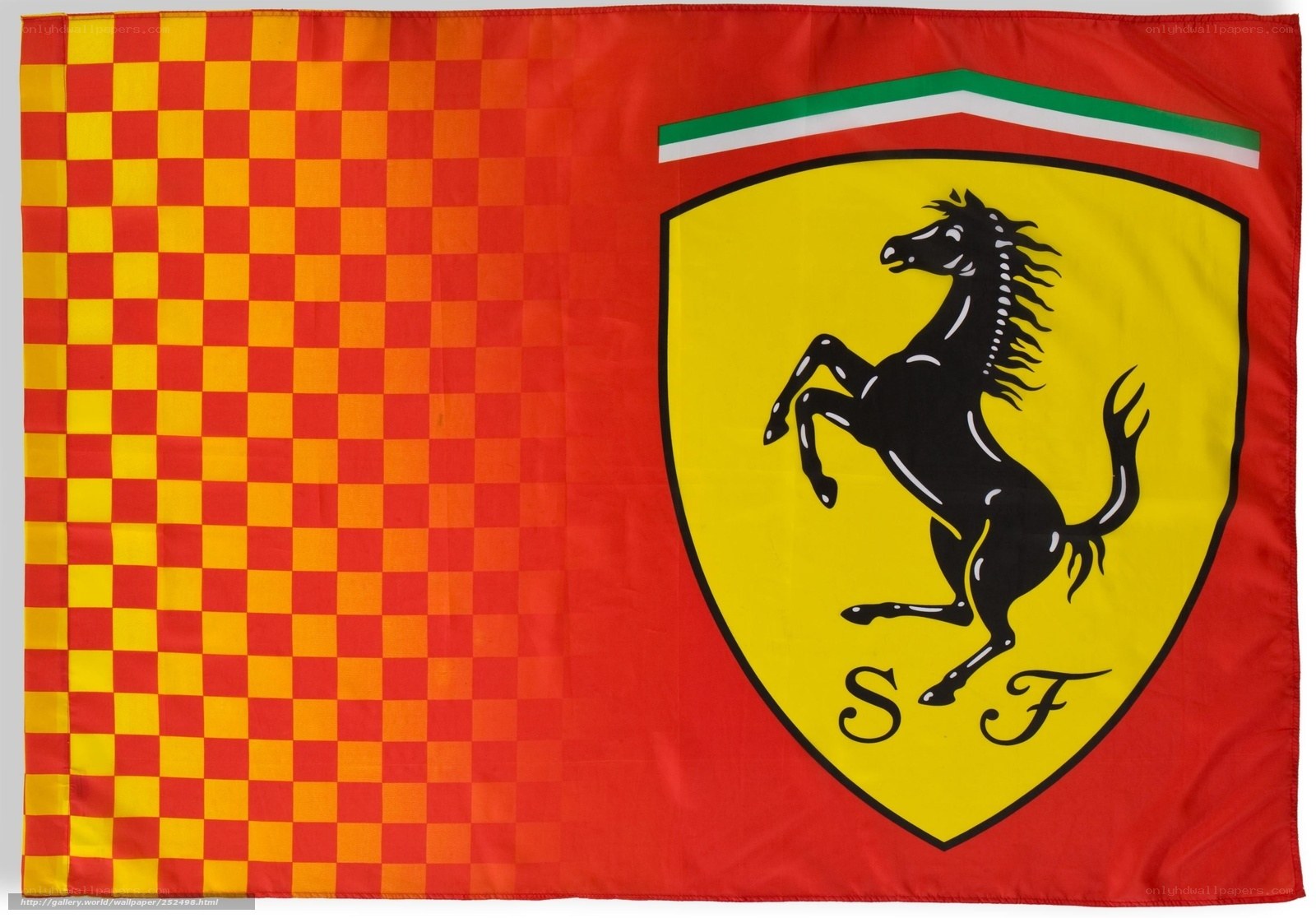 Ferrari flag with checkered pattern