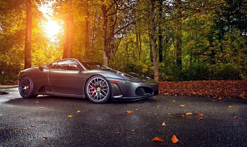 Ferrari in autumn forest