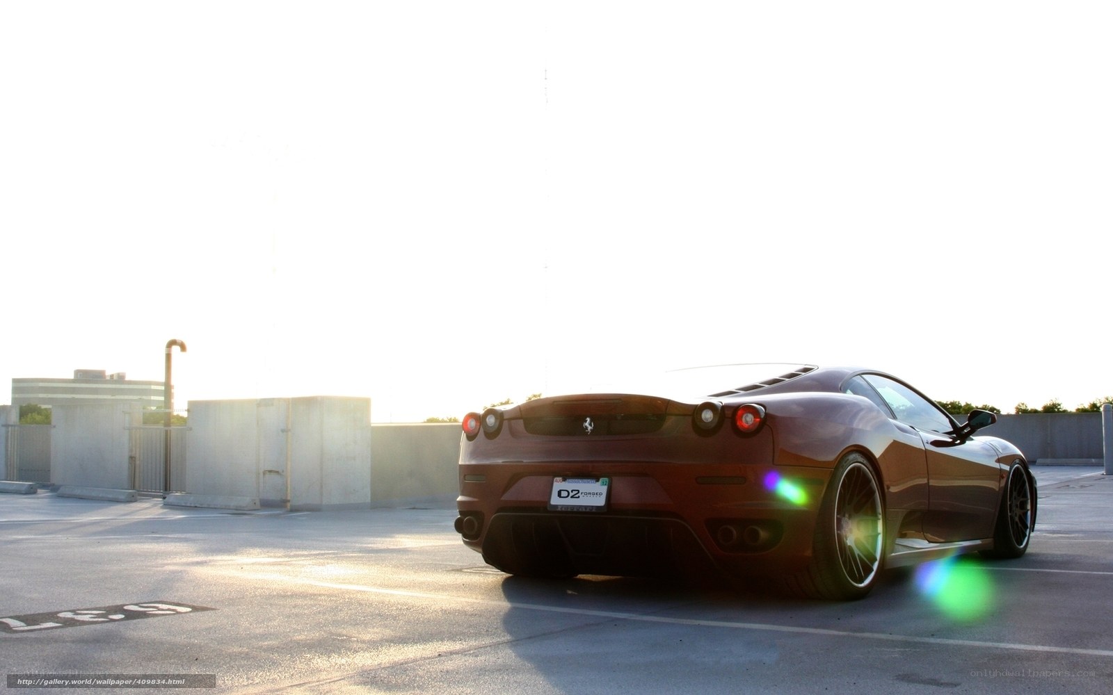 Ferrari in parking lot