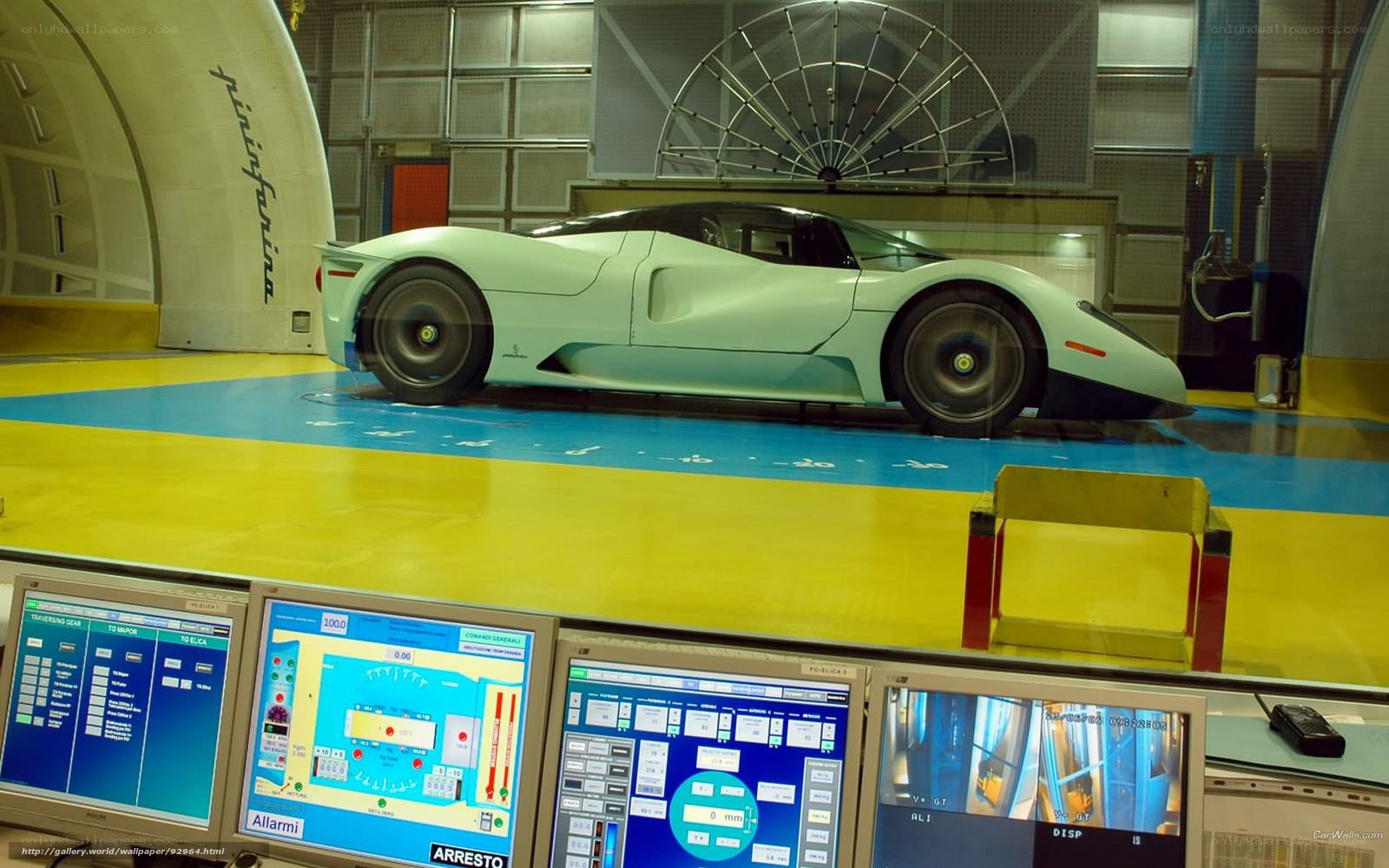 Ferrari in wind tunnel test