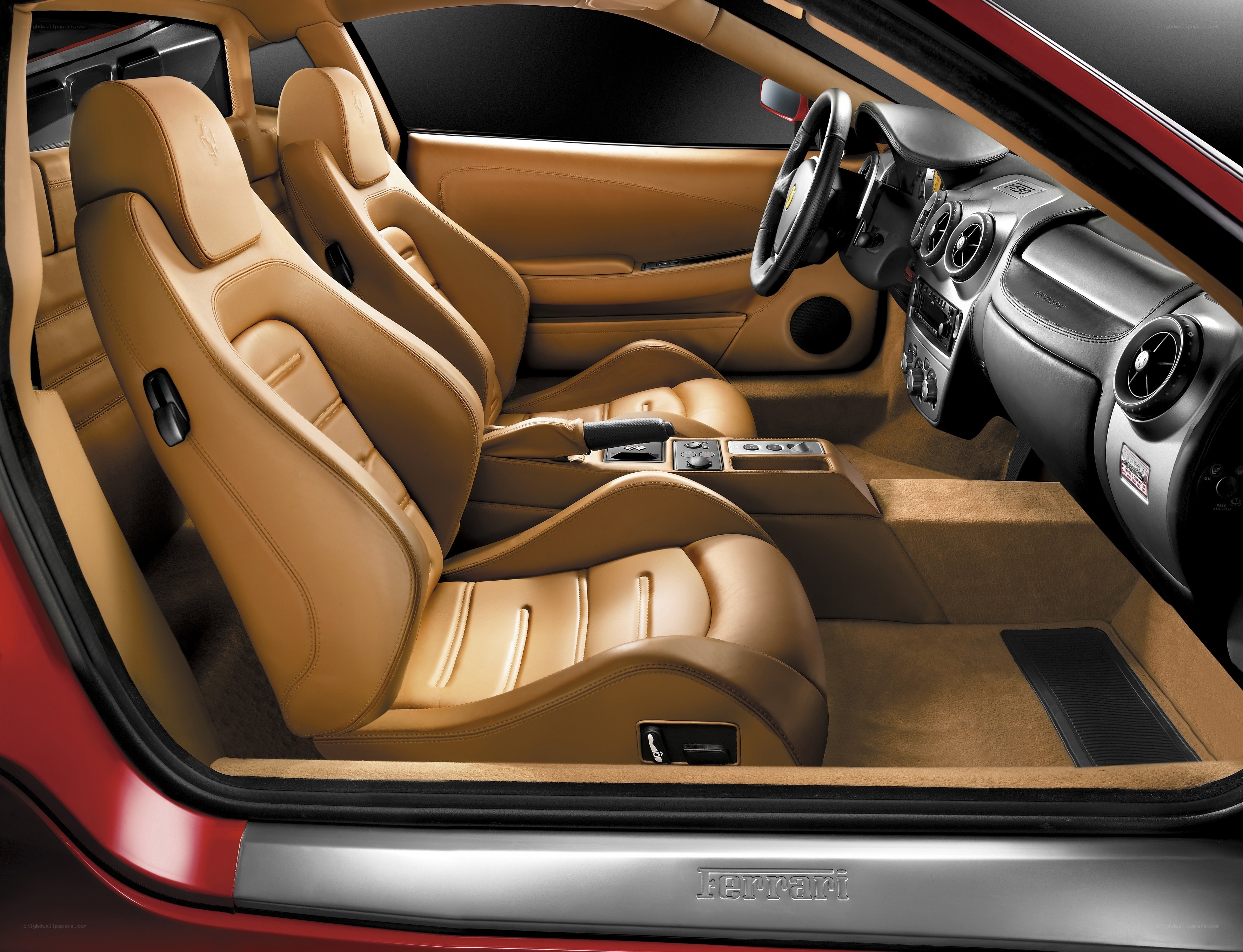 Ferrari interior with tan leather