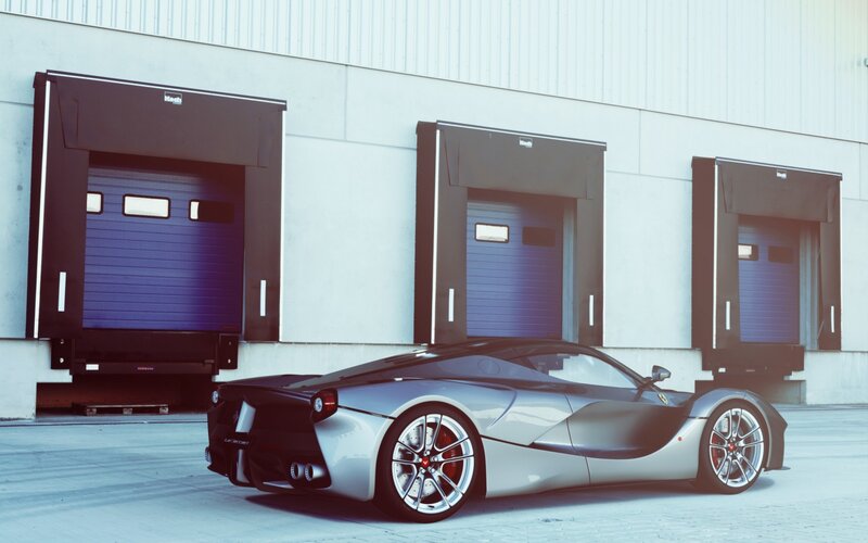 Ferrari LaFerrari in front of warehouse
