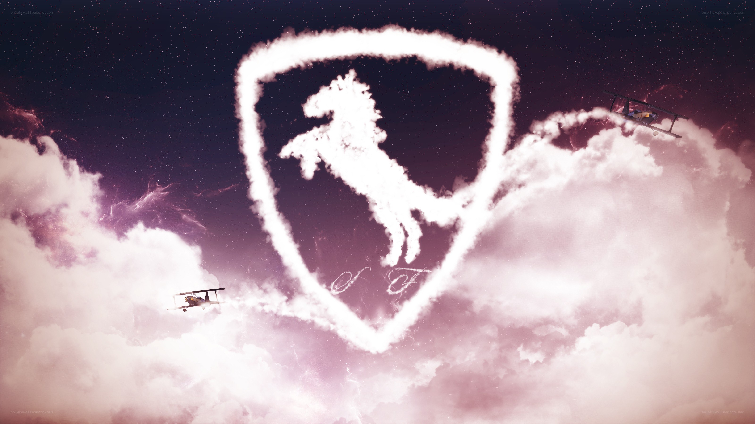 Ferrari logo in the sky