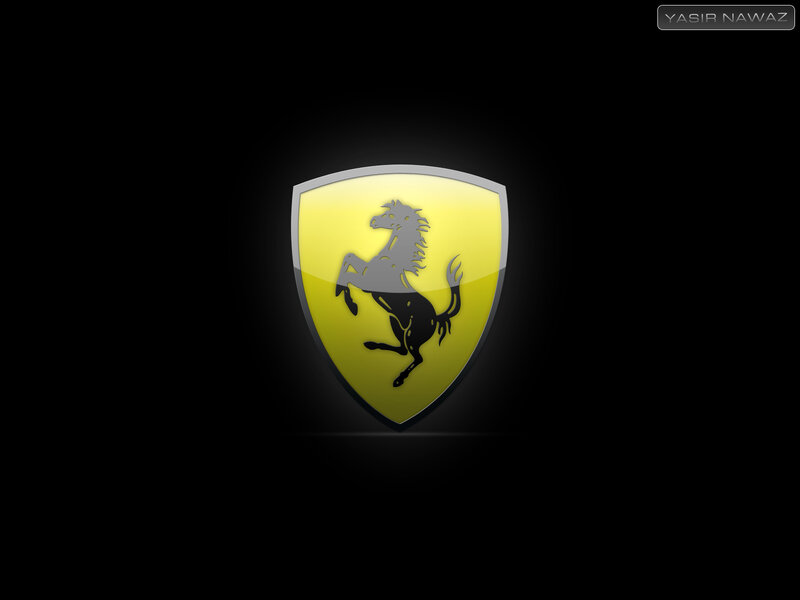 Ferrari logo on black background
