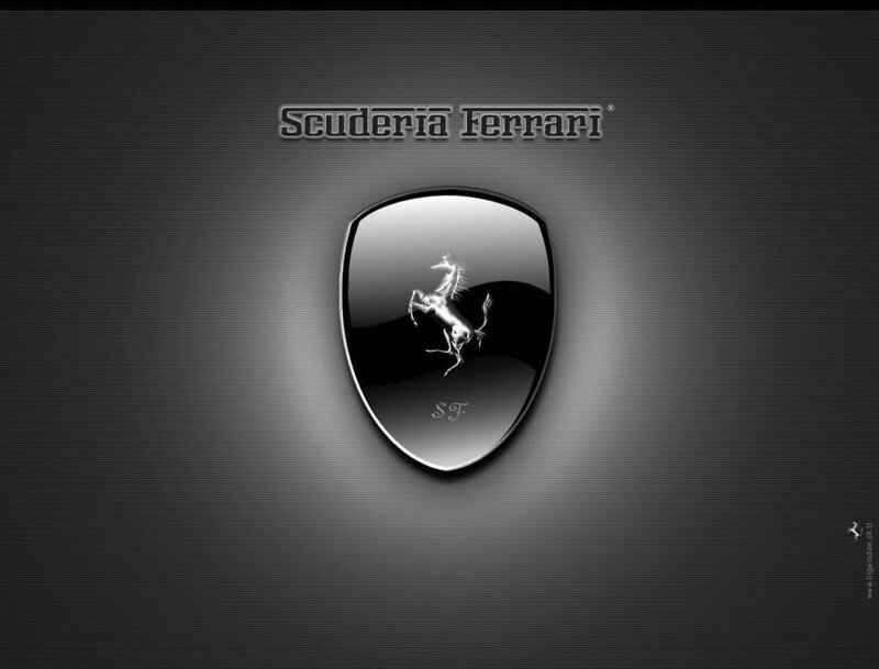 Ferrari Logo on Dark Background — Black