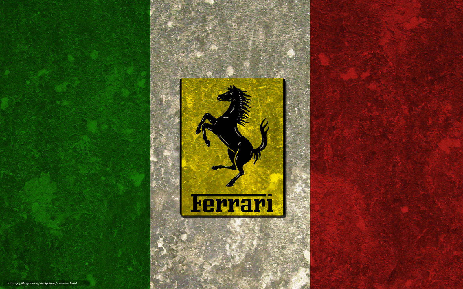 Ferrari logo on Italian flag