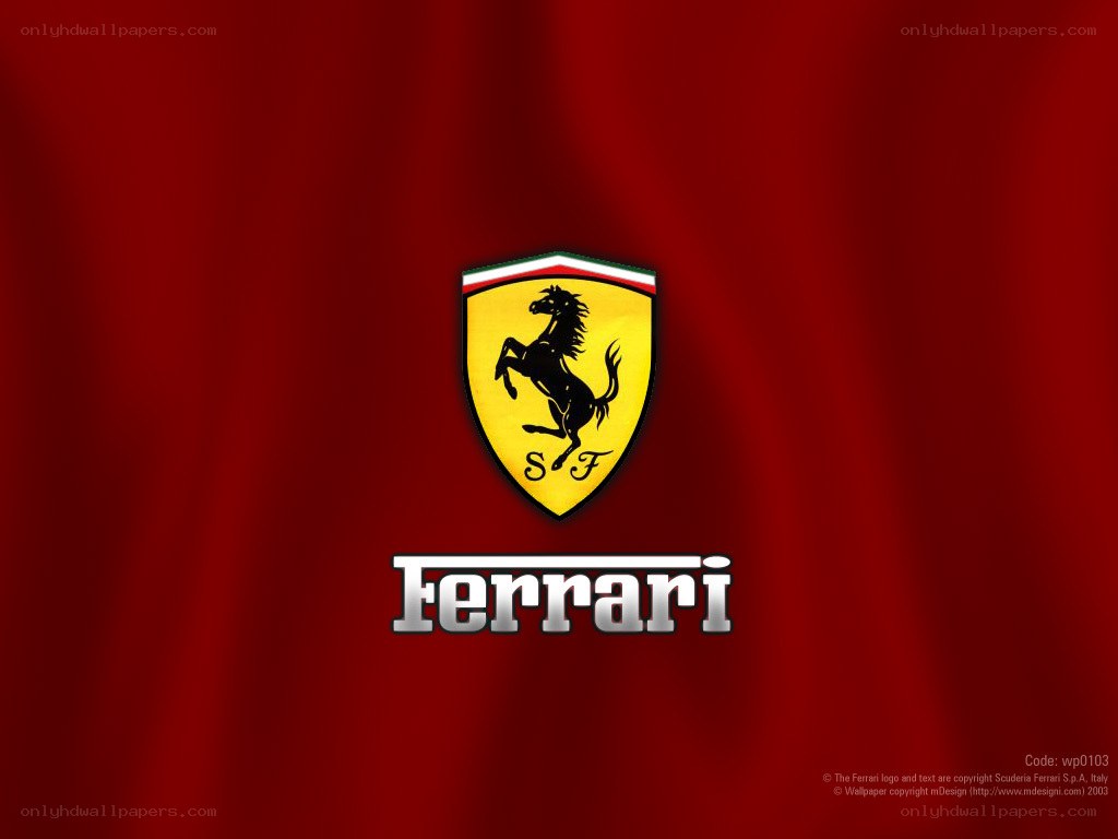 Ferrari logo on red background