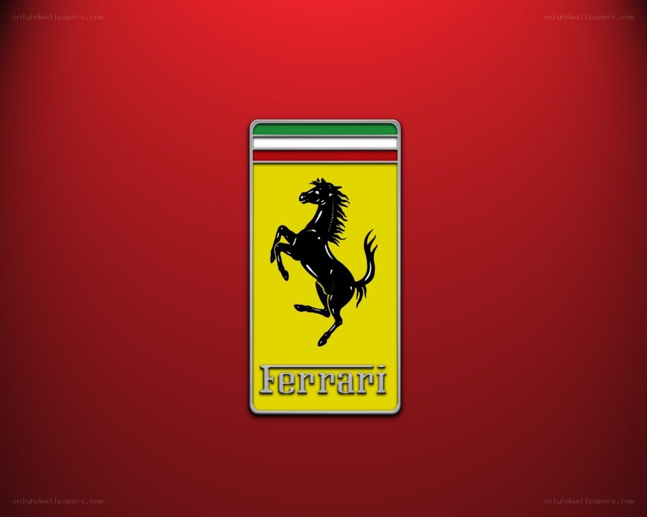Ferrari logo on red background