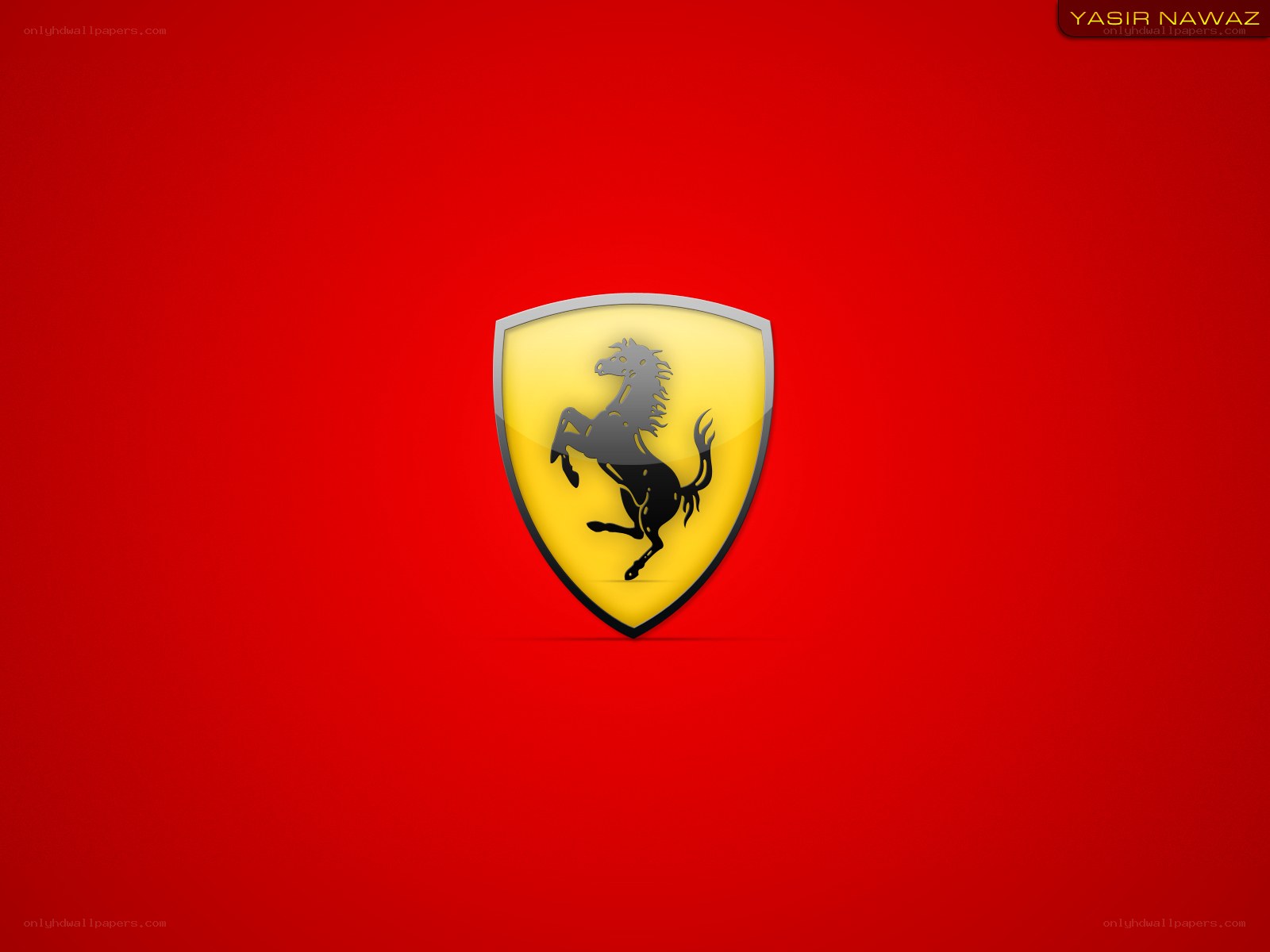 Ferrari logo on red background