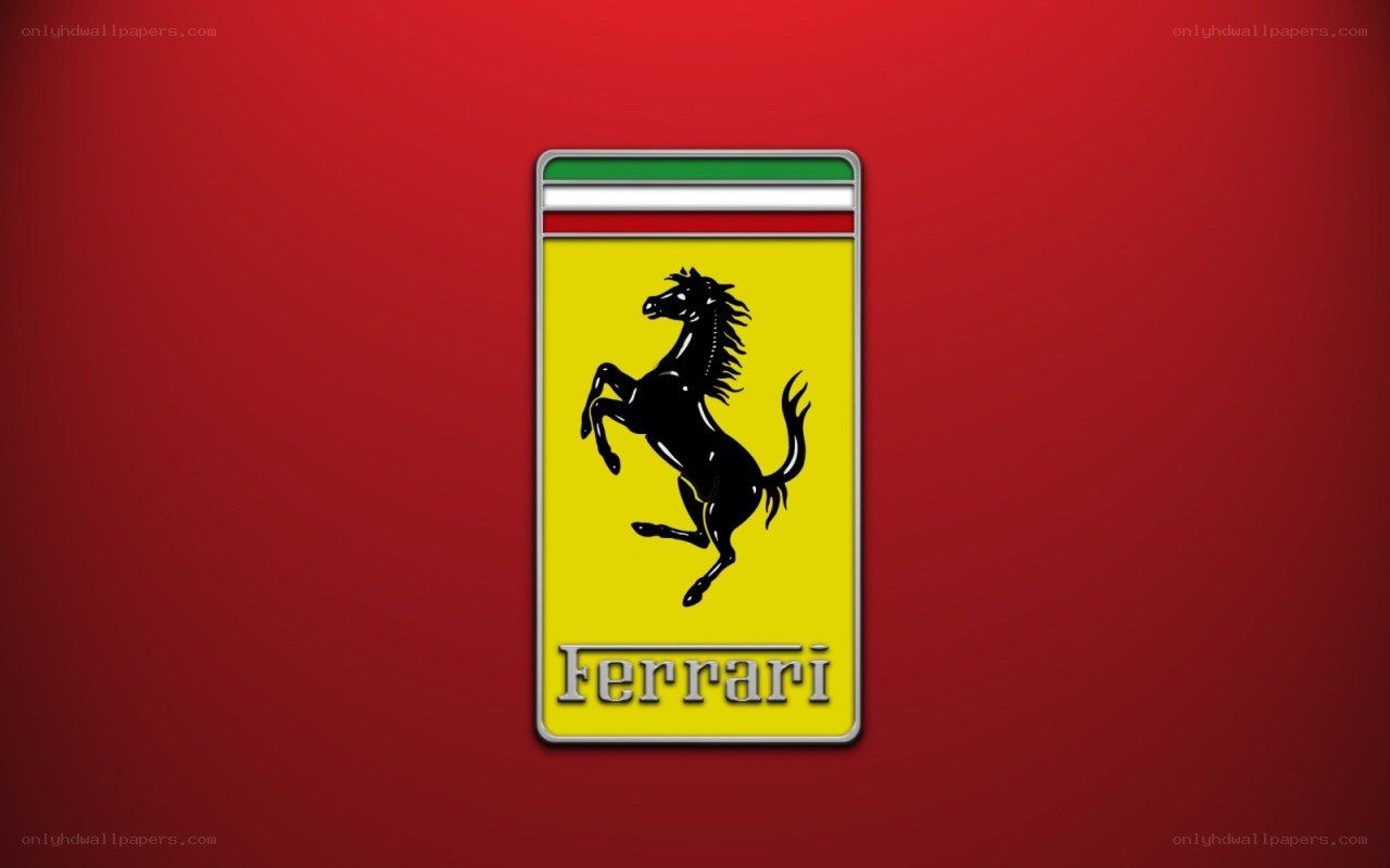Ferrari logo on red background