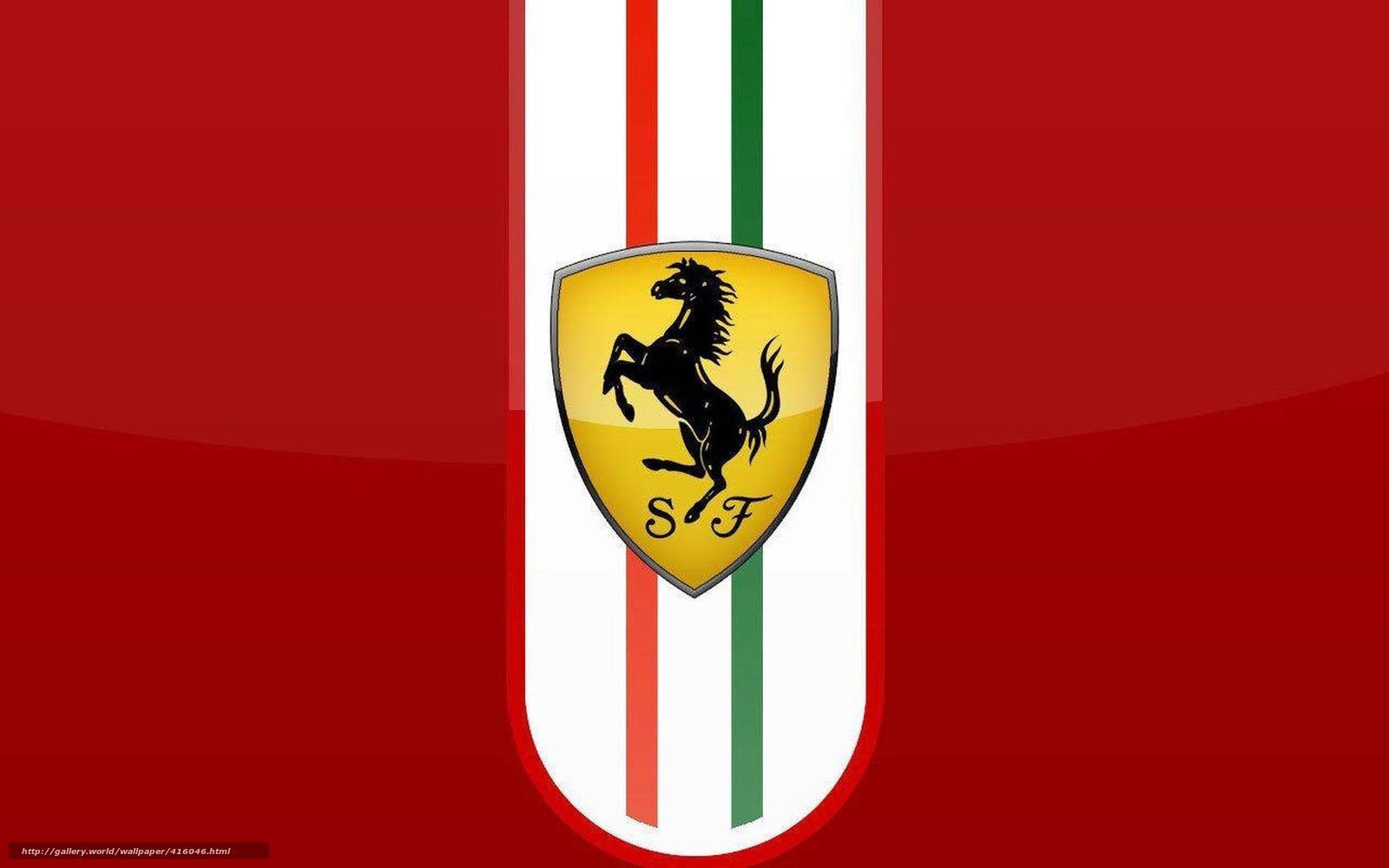 Ferrari logo on red background