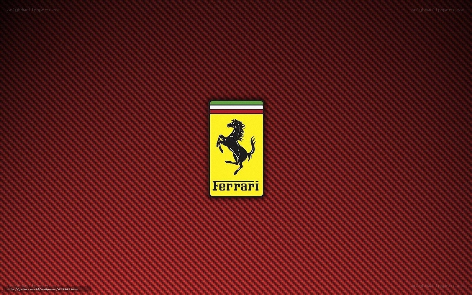 Ferrari logo on red background