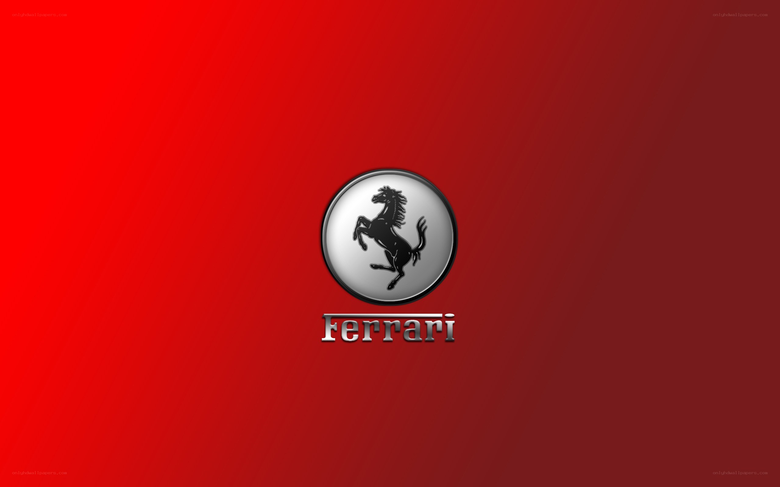Ferrari logo on red background