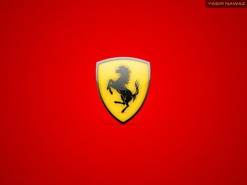 Ferrari logo on red background