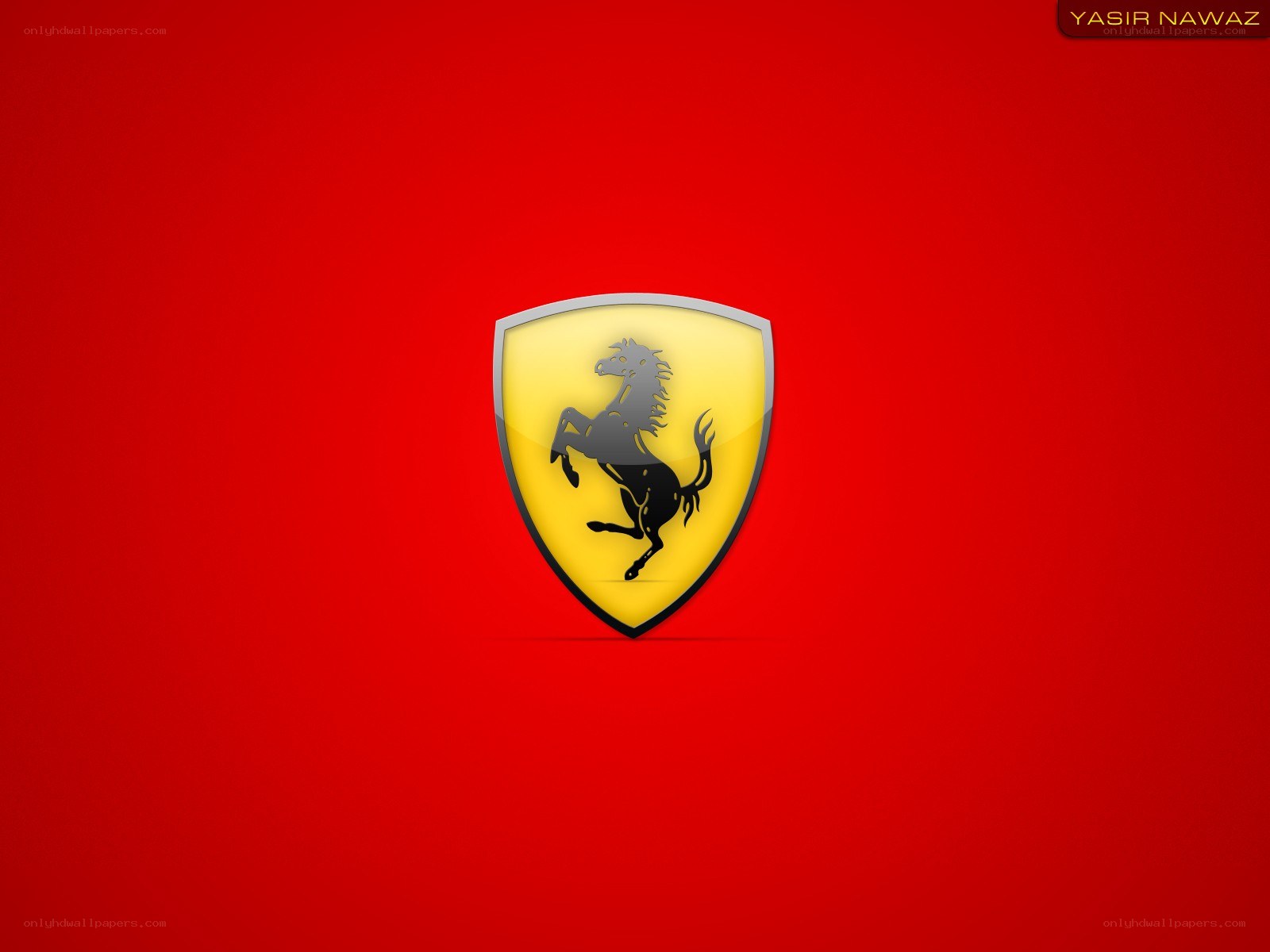 Ferrari logo on red background